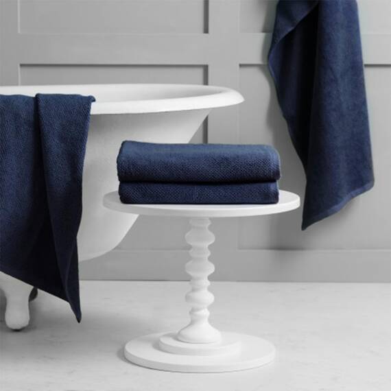 Welhome Franklin Badetücher | 4-teiliges Set | Deep Navy | strukturierte Oberfläche | sehr saugfähig | Premium 100% Baumwolle | schwer | super weich | nachhaltig hergestellt | pflegeleicht