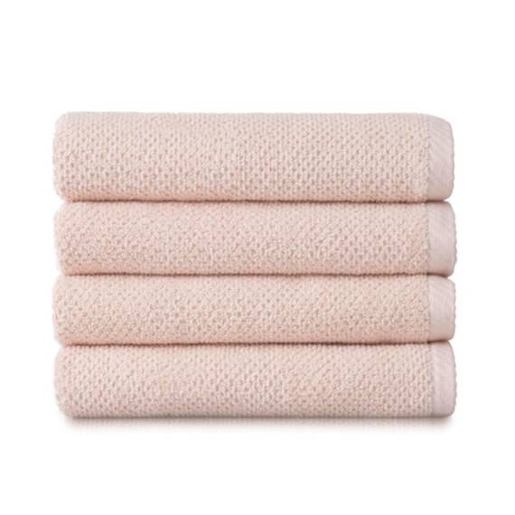 Welhome Franklin Premium Badetücher aus 100% Baumwolle, 4-teilig, Rouge, Popcornstruktur, sehr saugfähig, langlebig, fusselarm, Hotel- und Spa-Badetücher, 600 g/m², maschinenwaschbar