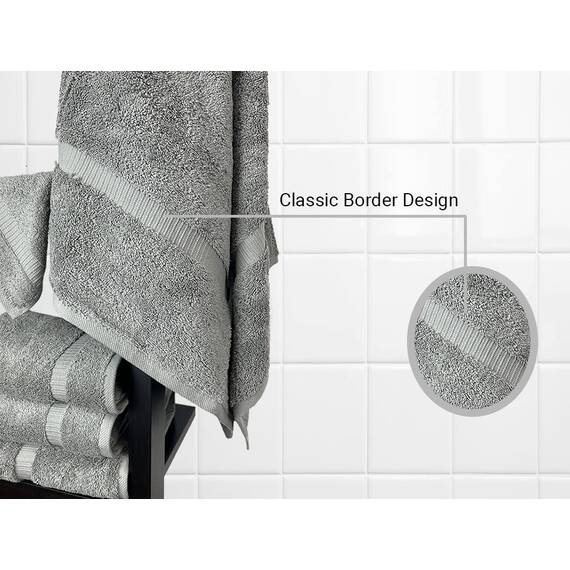 Towel Bazaar Hochwertige türkische Baumwolle, superweiche und saugfähige Handtücher (4-teiliges Badetuch, grau)