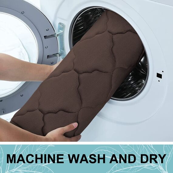 Olanly, Badevorleger aus Memory-Schaum, 119 x 61 cm, ultraweich und saugfähig, rutschfest, waschmaschinengeeignet, für Bad, Dusche, Wanne und als Wohnaccessoires, braun