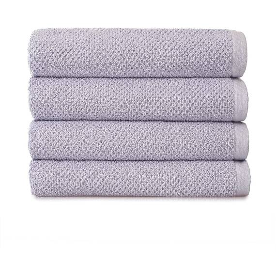 Welhome Franklin Premium Badetücher aus 100% Baumwolle, 4-teilig, lila, Popcornstruktur, sehr saugfähig, langlebig, fusselarm, Hotel- und Spa-Badetücher, 600 g/m², maschinenwaschbar