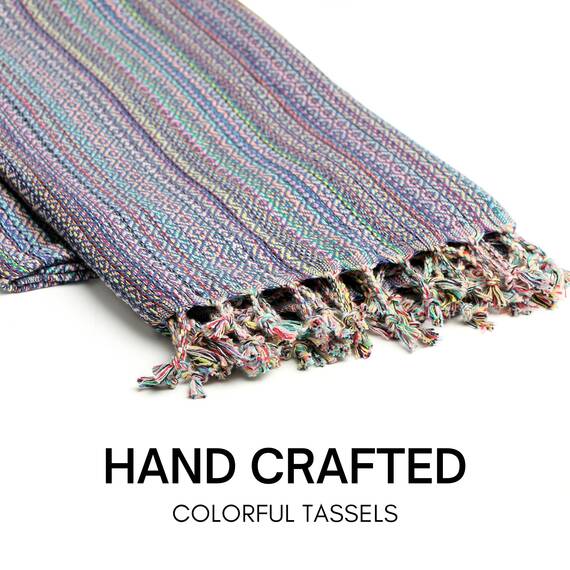 BAY LAUREL Türkisches Strandtuch mit Reisetasche, 39 x 71 cm, schnell trocknend, sandfrei, leicht, große übergroße Handtücher, leicht