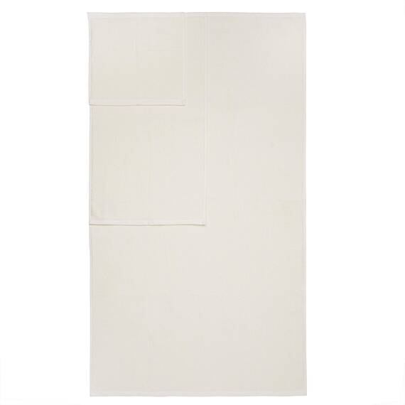 Welhome Franklin 100% Cotton Textured Towel (Cream) - Set of 6 - Highly Absorbent - Combed Cotton - Durable - Low Lint - 600 GSM - Machine Washable : 2 Bath Towels - 2 Hand Towels - 2 Wash Towels