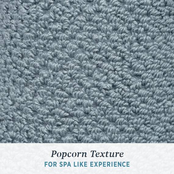 Welhome Franklin 100% Cotton Textured Towel (Dusty Blue) - Set of 6 - Highly Absorbent - Combed Cotton - Durable - Low Lint - 600 GSM - Machine Washable : 2 Bath Towels - 2 Hand Towels - 2 Wash Towels