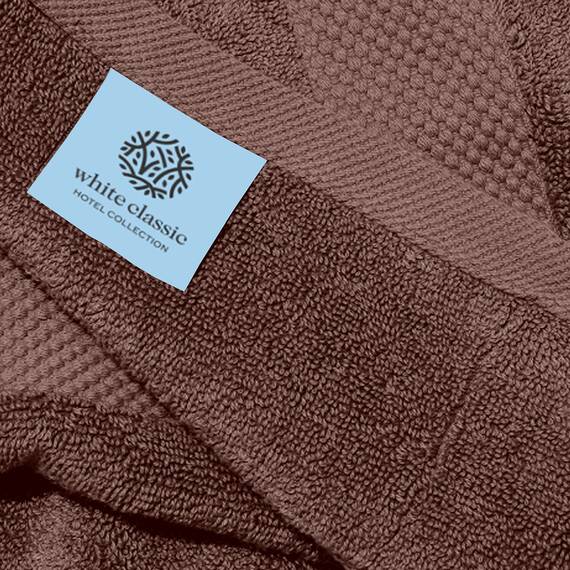 White Classic Luxuriöse braune Handtücher – weiche 100 % türkische Baumwolle | sehr saugfähige Hotel-Spa-Handtuch-Kollektion | 40,6 x 76,2 cm | 6 Stück