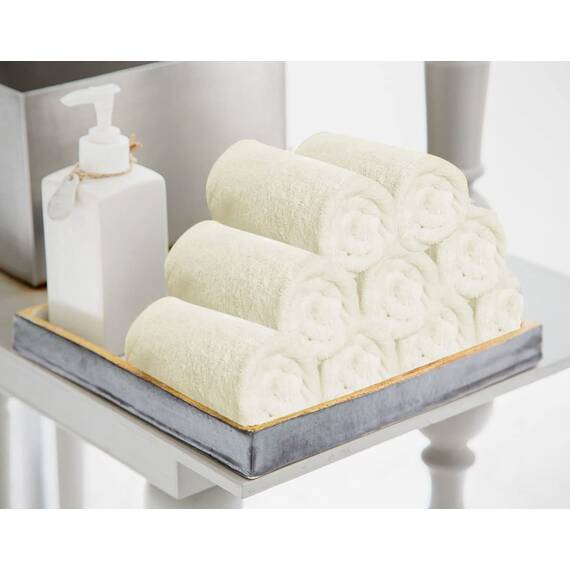 Utopia Towels Baumwoll-Waschlappen-Set – 100% ringgesponnene Baumwolle, hochwertige Flanell-Waschlappen für das Gesicht, sehr saugfähige und weiche Handtücher, 24 Stück, Elfenbeinfarben