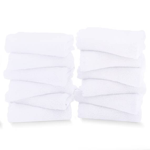 TENSTARS Hochwertiges Waschlappen-Set – schnell trocknend – weiche Mikrofaser, Korallensamt, sehr saugfähig, Mehrzweck-Verwendung als Bad, Spa, Gesicht, Fingerspitzen-Handtuch (weiß)