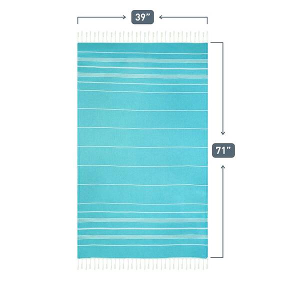 HAVLULAND Türkische Badetücher, hochwertiges türkisches Strandtuch, übergroß, 180,3 x 99,1 cm, sanddicht, Strand, Pool, Camping, Badetücher – Set mit 6 Stück