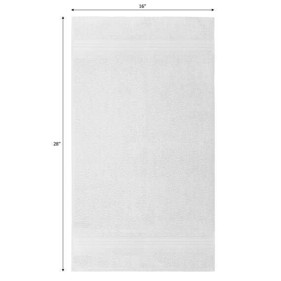 Cotton Craft Ultraweiche Handtücher, 40,6 x 71,1 cm, Weiß, wiegt je 170 g, 100 % reine ringgesponnene Baumwolle, luxuriöser Viskose-Rand, ideal für den täglichen Gebrauch, pflegeleicht