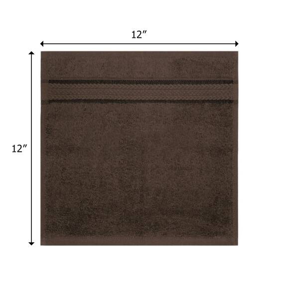 Cotton Craft 12 Stück – ultraweiche, sehr große Waschlappen 30,5 x 30,5 cm – 100 % reine ringgesponnene Baumwolle – luxuriöser Viskose-Rand – ideal für den täglichen Gebrauch – jedes Handtuch wiegt 57
