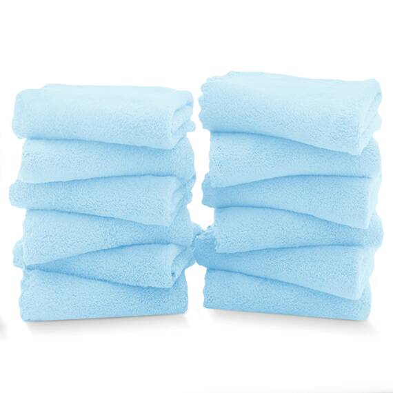 TENSTARS Hochwertiges Waschlappen-Set – schnell trocknend – weiche Mikrofaser, Korallensamt, sehr saugfähig, Mehrzweck-Verwendung als Bad, Spa, Gesicht, Fingerspitzen-Handtuch (Aquamarin)