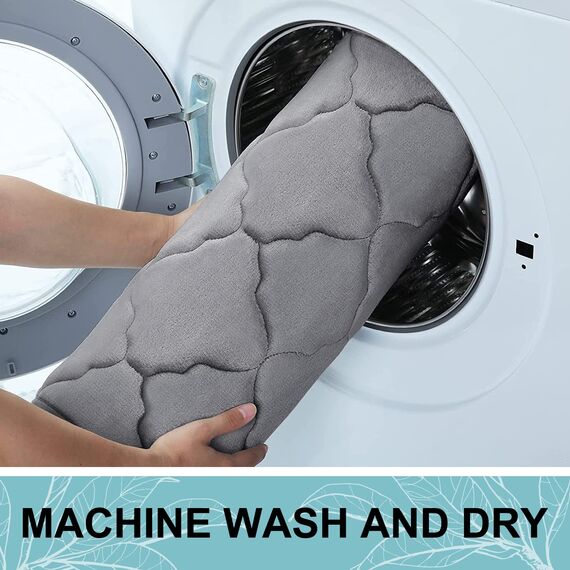 Olanly, Badevorleger aus Memory-Schaum, 119 x 61 cm, ultraweich und saugfähig, rutschfest, waschmaschinengeeignet, für Bad, Dusche, Wanne und als Wohnaccessoires, dunkelgrau