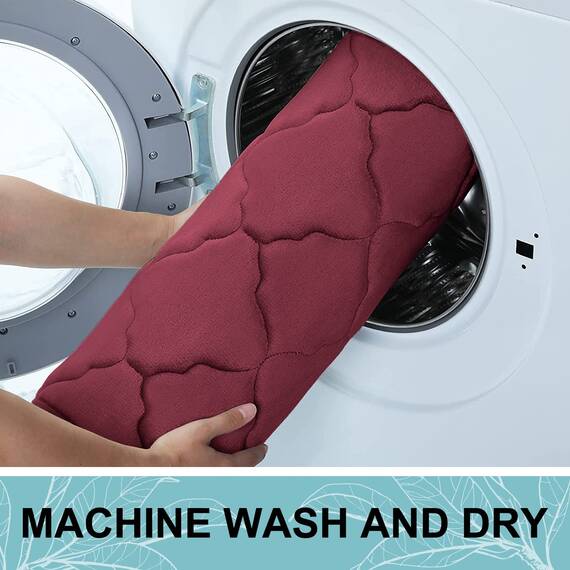 Olanly, Badevorleger aus Memory-Schaum, 119 x 61 cm, ultraweich und saugfähig, rutschfest, waschmaschinengeeignet, für Bad, Dusche, Wanne und als Wohnaccessoires, bordeauxrot