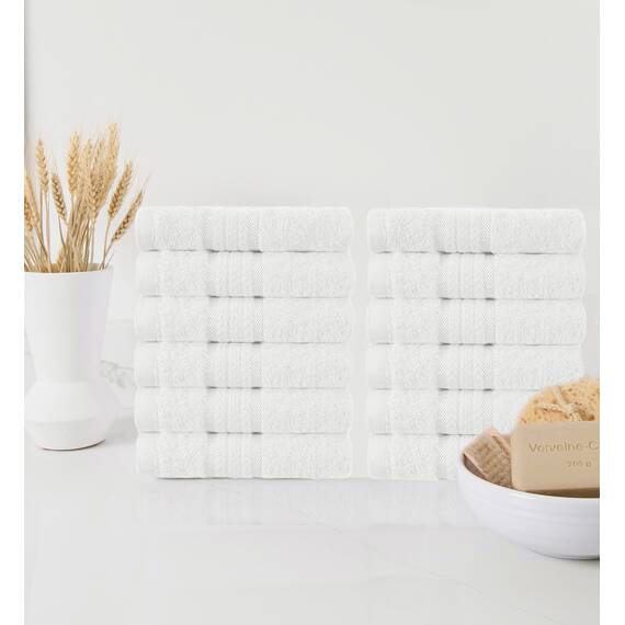 COTTON CRAFT Ultraweiche Waschlappen – 12 Stück – 30,5 x 30,5 cm – 100 % Baumwolle Waschlappen – Baby-Waschlappen – saugfähig, schnell trocknend, für den Alltag, Luxus, Hotel, Badezimmer, Küche, Spa