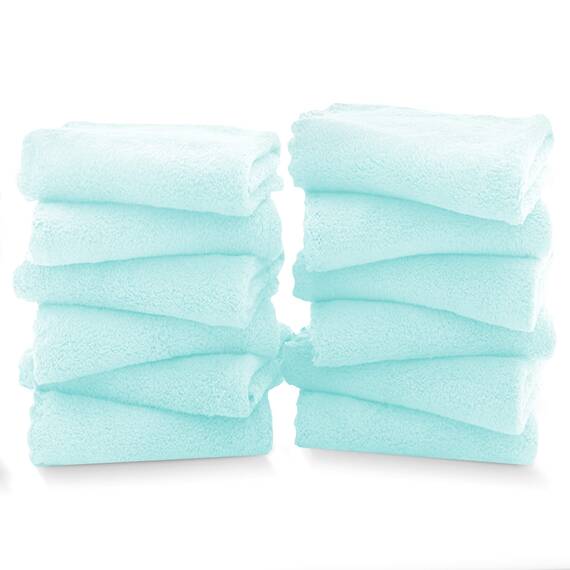 TENSTARS Hochwertiges Waschlappen-Set – schnell trocknend – weicher Mikrofaser, Korallensamt, sehr saugfähig, Mehrzweck-Verwendung als Bad, Spa, Gesicht, Fingerspitzen-Handtuch (Frozen Blue)