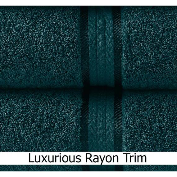 Cotton Craft Ultraweiche Handtücher, 40,6 x 71,1 cm, Blaugrün, wiegt je 170 g, 100 % reine ringgesponnene Baumwolle, luxuriöser Viskose-Rand, ideal für den täglichen Gebrauch, pflegeleicht