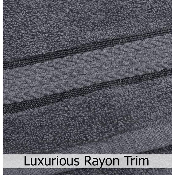 COTTON CRAFT Ultra Soft Luxus 6-teiliges Handtuch-Set, ringgesponnene Baumwolle, 580 g/m², schwer, 2 Badetücher, 2 Handtücher, 2 Waschlappen, Anthrazit