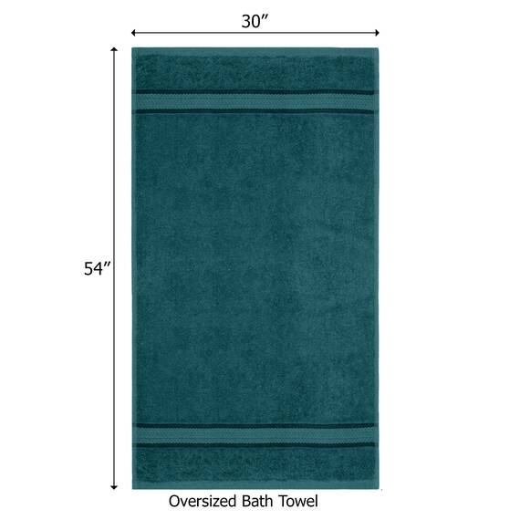 Cotton Craft Ultraweiche, übergroße Badetücher, 76,2 x 137,2 cm, Blaugrün, wiegt 625 g, 100 % reine ringgesponnene Baumwolle, luxuriöser Viskose-Rand, ideal für den täglichen Gebrauch, pflegeleicht