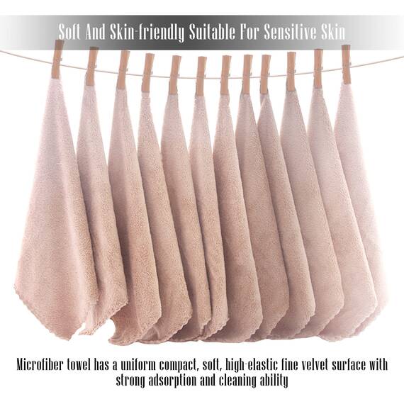 TENSTARS Premium Waschlappen-Set – schnell trocknend – weiche Mikrofaser, Korallensamt, sehr saugfähig, Mehrzweck-Verwendung als Bad, Fitness, Spa, Gesichts-, Fingerspitzen-Handtuch (braun)