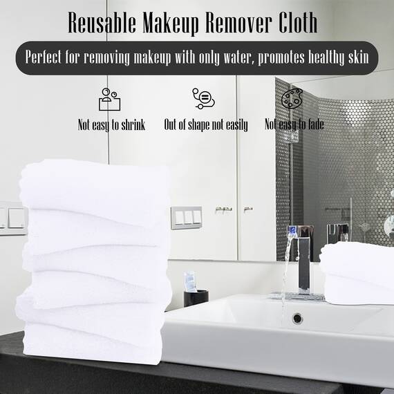 TENSTARS Hochwertiges Waschlappen-Set – schnell trocknend – weiche Mikrofaser, Korallensamt, sehr saugfähig, Mehrzweck-Verwendung als Bad, Spa, Gesicht, Fingerspitzen-Handtuch (weiß)