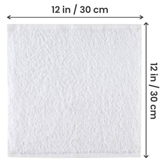 Utopia Towels - 24 Stück Seiftücher, 30x30 cm mit Aufhängeschlaufen, saugfähige Waschlappen zum Abwischen und Reinigen des Gesichts aus 100% Baumwolle (Weiß)