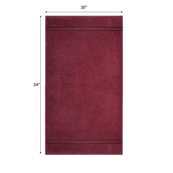 Cotton Craft Ultraweiche, übergroße Badetücher, 76,2 x 137,2 cm, Burgunderrot, wiegt 625 g, 100 % reine ringgesponnene Baumwolle, luxuriöser Viskose-Rand, ideal für den täglichen Gebrauch