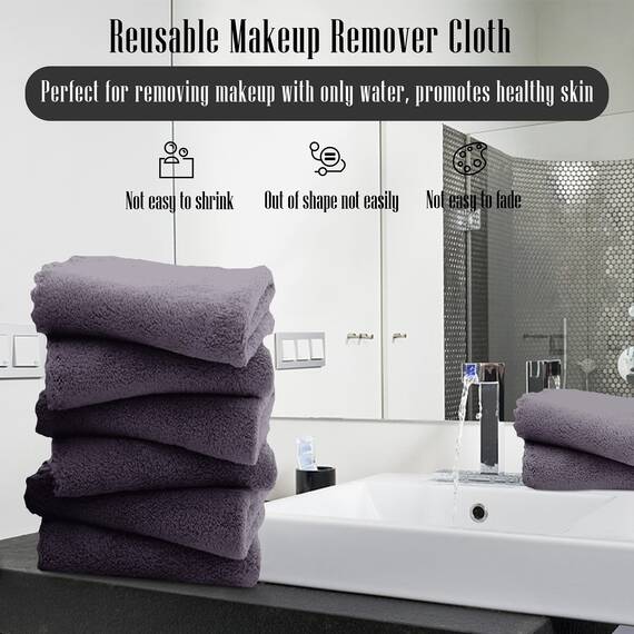 TENSTARS Hochwertiges Waschlappen-Set – schnell trocknend – weiche Mikrofaser, Korallensamt, sehr saugfähig, Mehrzweck-Verwendung als Bad, Spa, Gesicht, Fingerspitzen-Handtuch (grau)