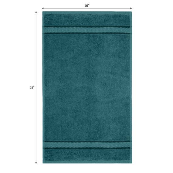 Cotton Craft Ultraweiche Handtücher, 40,6 x 71,1 cm, Blaugrün, wiegt je 170 g, 100 % reine ringgesponnene Baumwolle, luxuriöser Viskose-Rand, ideal für den täglichen Gebrauch, pflegeleicht