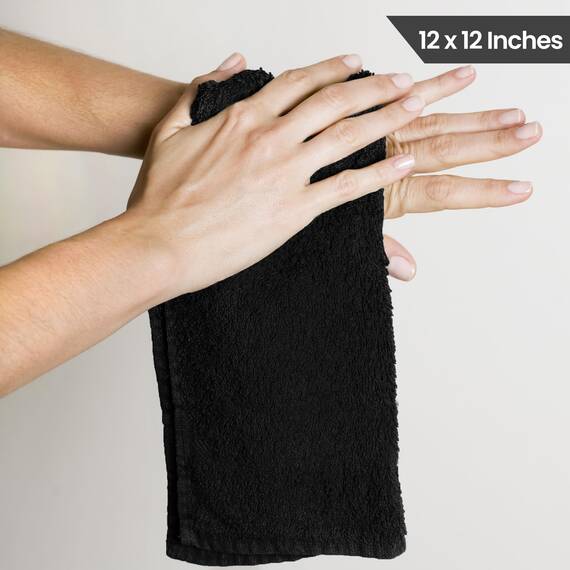 Utopia Towels Baumwoll-Waschlappen-Set – 100% ringgesponnene Baumwolle, hochwertige Flanell-Waschlappen für das Gesicht, sehr saugfähige und weiche Handtücher, 24 Stück, Schwarz/Weiß
