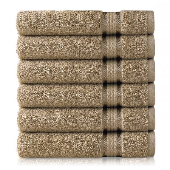 COTTON CRAFT Ultraweiche Handtücher, 6 Stück, 16 x 28 cm, 100 % Baumwolle, Gesichtshandtuch-Set, saugfähig, schnell trocknend, für den Alltag, Luxus, Hotel, Badezimmer, Küche, Spa, Fitnessstudio