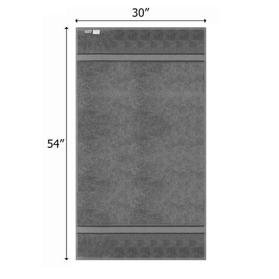 COTTON CRAFT Ultraweiche, übergroße Badetücher, 76,2 x 137,2 cm, Anthrazit, 100 % reine ringgesponnene Baumwolle, luxuriöser Viskose-Rand, ideal für den täglichen Gebrauch, jedes Handtuch wiegt 625 g
