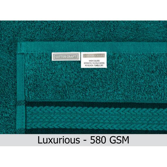 Cotton Craft Ultraweiche, übergroße Badetücher, 76,2 x 137,2 cm, Blaugrün, wiegt 625 g, 100 % reine ringgesponnene Baumwolle, luxuriöser Viskose-Rand, ideal für den täglichen Gebrauch, pflegeleicht