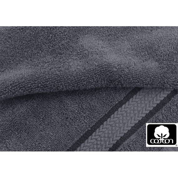 COTTON CRAFT Ultra Soft Luxus 6-teiliges Handtuch-Set, ringgesponnene Baumwolle, 580 g/m², schwer, 2 Badetücher, 2 Handtücher, 2 Waschlappen, Anthrazit