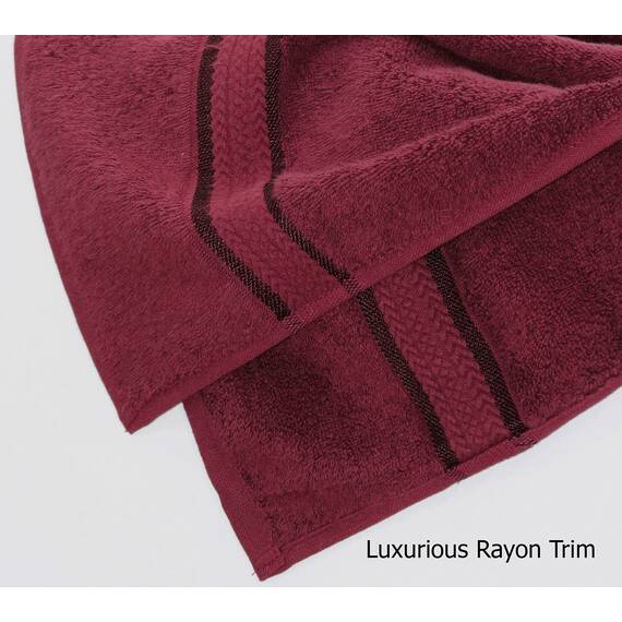 Cotton Craft 2 Pack Ultra Soft Oversized Extra Large Badelaken 89x178 Burgunderrot – Gewicht 935 g – 100% reine ringgesponnene Baumwolle – Luxuriöse Rayon-Rand, ideal für den täglichen Gebrauch – Pflegeleicht Maschinenwäsche