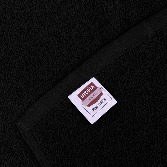Utopia Towels Baumwoll-Waschlappen-Set – 100% ringgesponnene Baumwolle, hochwertige Flanell-Waschlappen für das Gesicht, sehr saugfähige und weiche Handtücher, 24 Stück, Schwarz/Weiß