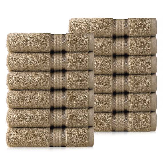 COTTON CRAFT Ultraweiche Waschlappen, 12 Stück, 30,5 x 30,5 cm, 100 % Baumwolle, Waschlappen, saugfähig, schnell trocknend, für den Alltag, Luxus, Hotel, Badezimmer, Küche, Spa, Fitnessstudio, Pool