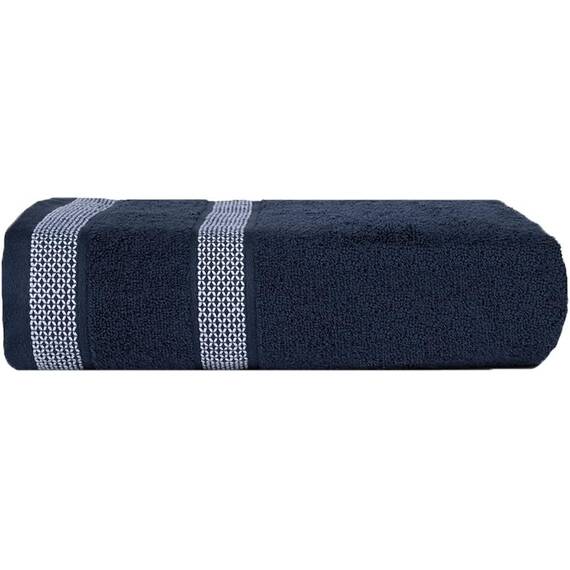 Casa Copenhagen, 6teiliges Designer Handtuch Geschenkset aus 100% ägyptischer Baumwolle –Grauviolett + Marineblau, 600 g/m² (2Badetücher, 2Handtücher, 2Waschhandschuhe) Geschenkbox für Damen & Herren