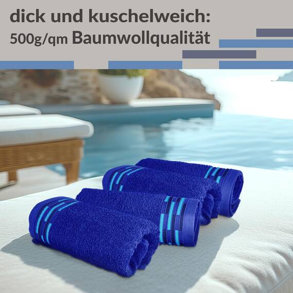 Lashuma Gäste Handtuchset 30x50 cm Blau - Königs, Lugano kleine Frottee Handtücher