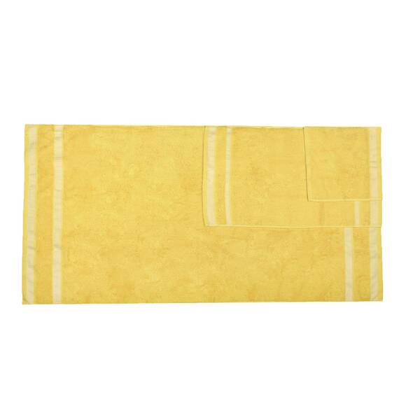 Casa Copenhagen Solitaire 600 GSM ägyptische Baumwolle, 6-teiliges türkisches Handtuchset, enthält 2 Badetücher, 2 Handtücher, 2 Waschlappen, Gelbe Iren