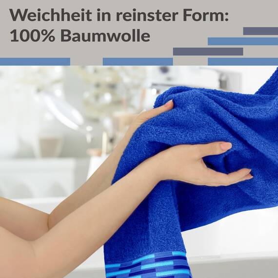 Lashuma Gäste Handtuchset 30x50 cm Blau - Königs, Lugano kleine Frottee Handtücher