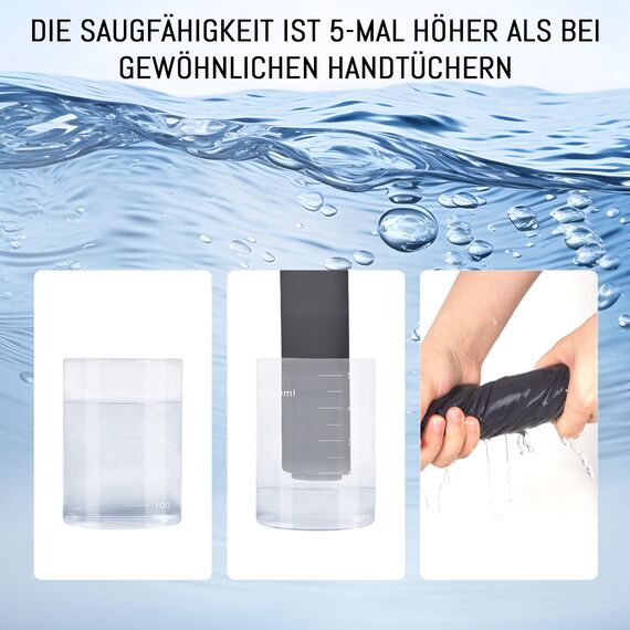 Jokisa Mikrofaser Handtuch 2er Set, 180X90cm Strandtuch Mikrofaser + 80X40cm Sporthandtuch, Schnelltrocknendes & Sandfrei Handtücher für Outdoor Sauna Strand Trekking (Dunkelgrau)