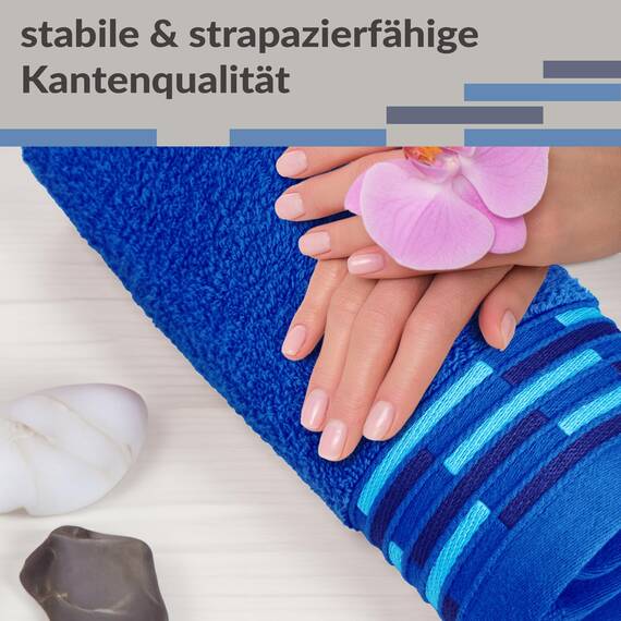 Lashuma Gäste Handtuchset 30x50 cm Blau - Königs, Lugano kleine Frottee Handtücher