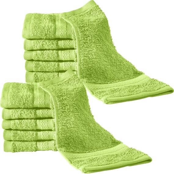 REDBEST Seiftuch 12er-Pack Chicago apfelgrün Größe 30x30 cm - saugstark, strapazierfähig, ideal für Reisen, Sport (weitere Farben)