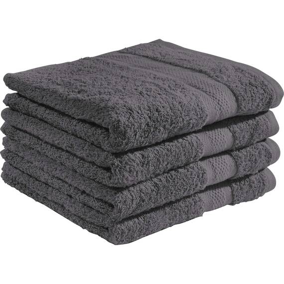 REDBEST Duschtuchset, Frottierset 4er-Pack Chicago anthrazit Größe 70x140 cm - saugstark, strapazierfähig, ideal für Reisen, Sport (weitere Farben)