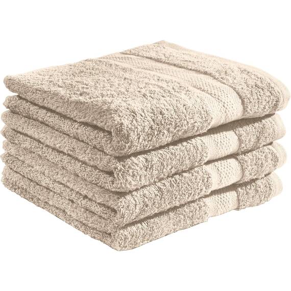 REDBEST Duschtuchset, Frottierset 4er-Pack Chicago beige Größe 70x140 cm - saugstark, strapazierfähig, ideal für Reisen, Sport (weitere Farben)