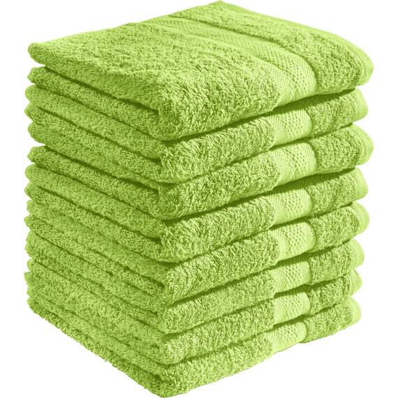 REDBEST Duschtuchset, Frottierset 8er-Pack Chicago apfelgrün Größe 70x140 cm - saugstark, strapazierfähig, ideal für Reisen, Sport (weitere Farben)