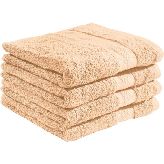 REDBEST Duschtuchset, Frottierset 4er-Pack Chicago apricot Größe 70x140 cm - saugstark, strapazierfähig, ideal für Reisen, Sport (weitere Farben)