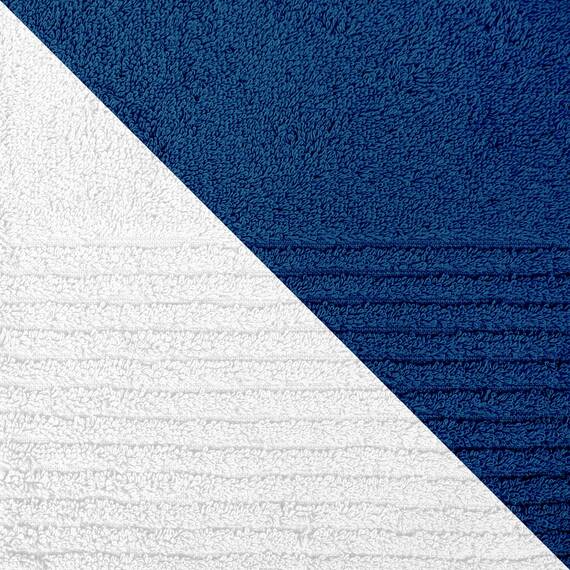 Dyckhoff 0410996450 Handtuchset "Brillant", 2 Badetücher / Duschtücher 70 x 140 cm und 4 Handtücher 50 x 100 cm, 6-teilig, weiß / blau