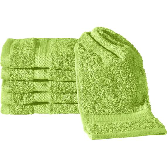REDBEST Gästetuch 6er-Pack Chicago apfelgrün Größe 30x50 cm - saugstark, strapazierfähig, ideal für Reisen, Sport (weitere Farben)