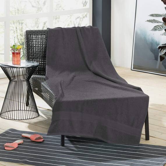 REDBEST Liegetuch Chicago anthrazit Größe 80x200 cm - saugstark, strapazierfähig, ideal für Reisen, Sport (weitere Farben)